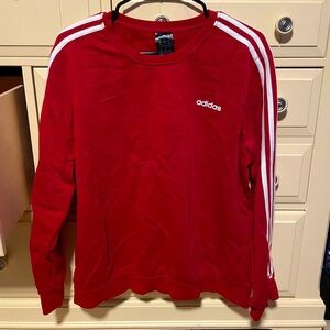 Maroon Adidas Sweater w/ White Striped Sleeves
